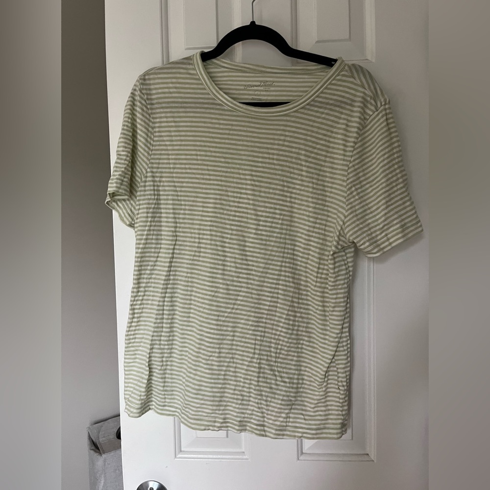 Green and white striped T-shirt